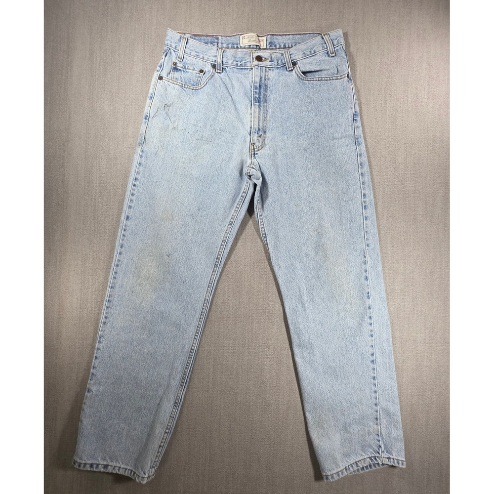 Levi Strauss Signature Jeans Mens 36x32 Light Wash Relaxed Fit Denim 03937600707